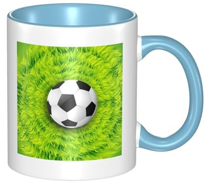 JCAKES Football On Grass Mug Christmas Mugs Mugs for Women Coffee Cup Personalised Mugs Mugs for Men Travel Mugs Party Cups China Mugs Mug with Handle