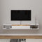 Meuble TV Suspendu,Étagère TV Flottante, Support de Télévision Flottant Fixé au Mur Centre de Console Multimédia de Divertissement Grande Armoire de Rangement pour Bureau à Domicile (140cm, Blanc)
