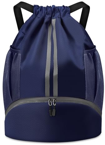 BROTOU Turnbeutel Fußballtasche Rucksack mit Kordelzug Verstellbar Tunnelzug Gymsack Wasserfest Sporttasche für Herren Damen Kinder Jugend