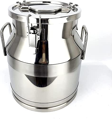 LIFENGFF ANSNAL Milchkanne, 25 l Milchkännchen, 304 Edelstahl, Milcheimer, Weineimer, Flasche, Ölfass, Teekanister mit silikonversiegeltem Deckel, Flüssigkeitsaufbewahrung