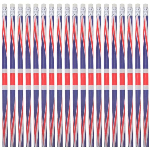 NUOBESTY 60Pcs Pattern Pencils with Uk Flag Design and Erasers for School Office Writing Drawing Supplies