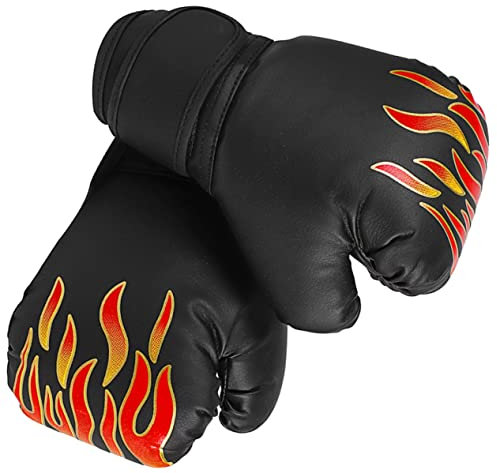 BCOATH Kinder Boxhandschuhe Kickboxhandschuhe Aus Pu Mit Stoßdämpfung Verstellbar Schwarz Für Sparring Training