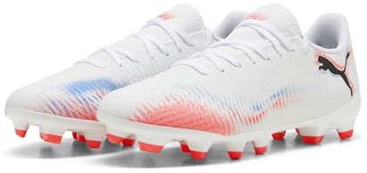 PUMA Future 8 Play Fg/AG Wn's, Scarpe da Calcio Donna, Bianco Nero Rosso Brillante, 40.5 EU