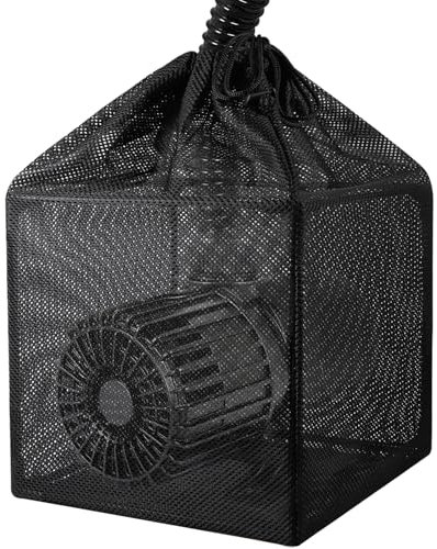 Hecaty Pond Filter Bag, Pump Barrier Bag, Anti-Clogging Cube Filter Box, Black Media Bag Pump Mesh Bag for Outdoor Water Fish Ponds(10 inch)