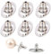 OUDQFCJ 6 Piezas Elevadores de Pendientes con Botón Perforado, para Orejas Caídas, Planos de Bloqueo y Soporte para Grandes y Pesados, Parte Trasera, Respaldo de Soporte y Tuercas (Plata)