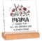 Craftique Danke Geschenke für Mama, Holzschilder Heimat Dekoration mit Blumenmotiv, Geburtstagsgeschenk für Mama, Geschenk Mama Geburtstag Muttertag Muttertagsgeschenke für Mama