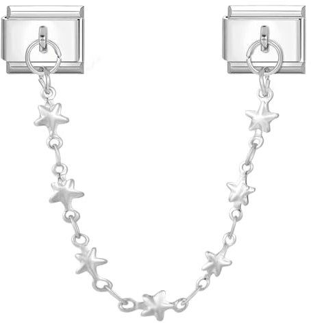 Menore Italian Charm Bracelet, 9mm Italian Charms mit Anhänger Silber, Armband Zubehör, DIY Abnehmbar Edelstahl Module für Italienische Armbänder, Italian Style Charms für Damen