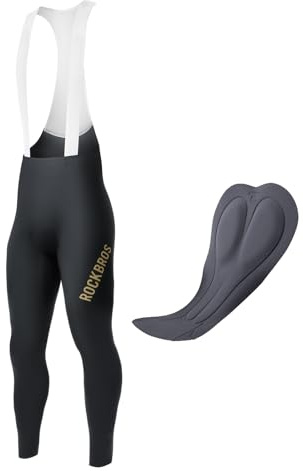 ROCKBROS Trägerhose Fahrradhose Herren Gepolstert, Atmungsaktive Schnelltrocknend Fahrrad Bib Hose Radhose mit 3D Sitzpolster