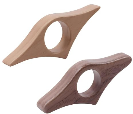 2 Stück Buchseitenhalter Holz,8.5×3.4cm Daumen Buchhalter Book Accessories Daumen Handgefertigter Buchhalter Thumb Book Page Holder Lesen Zubehör für Buchliebhaber Leseratten und Lehrer(Buche+Walnuss)