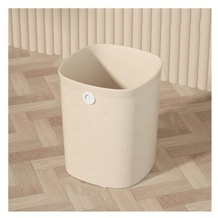GLigeT Largement utilisé Poubelle, plastique, carrée sans couvercle, corbeille à papier for la maison, cuisine, le bureau, grande/petite, beige, blanc, vert, gris, orange(Beige,Petit)