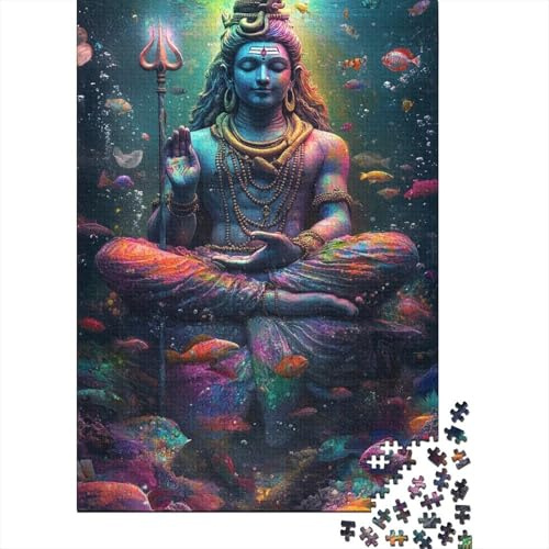 Meditierende Statue 1000 Teile Puzzle Unterwasser Fantasiekunst Puzzle für Erwachsene Entspannung Wohnkultur Geschenkidee 38x26cm/1000pcs