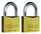 ABUS Vorhängeschloss Messing 65/40 - 2er Set, gleichschließend - Kellerschloss, Spindschloss u. v. m.- Messing-Schlosskörper - gehärteter Stahlbügel - ABUS-Sicherheitslevel 5