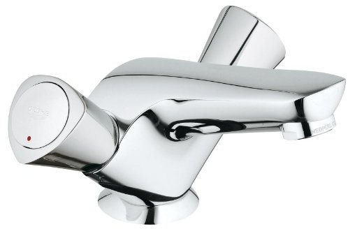GROHE Costa S Badarmatur (mit Ablaufgarnitur, Flexi-Anschlussschläuche, Einlochmontage), chrom, 21255001
