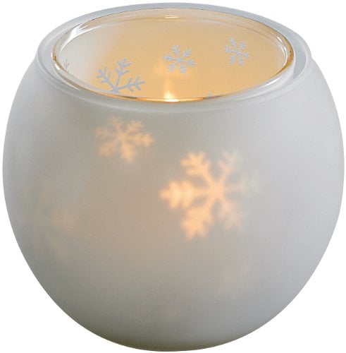 infactory Teelichthalter: Doppelglas-Windlicht Schneekristall (Windlicht Weihnachten, Weihnachtsdeko Windlicht, Weihnachtsbeleuchtung)