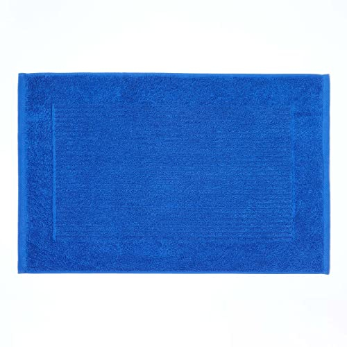 HOMESCAPES Imperial Plain Royal Blue Bath Mat 50 x 80 cm - Super Soft Bathroom Mat - 100% Turkish Cotton Shower Mat