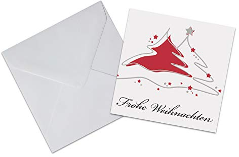 5er Pack Geschenkkarten mit Umschlag Frohe Weihnachten Tannenbaum Weihnachtskarte Geschenkanhänger Anhänger Klappkarte