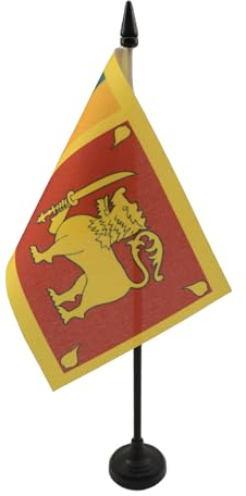 AZ FLAG - Tischflagge Sri Lanka - 15x10 cm - Demokratische Sozialistische Republik Sri Lanka Tischfahne 10 x 15 Cm - Flaggen