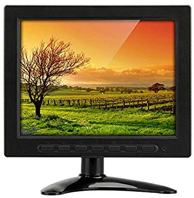 BW® 8 Inch TFT-LCD Monitor - VGA + BNC + AV input, 1024x768 Resolution, 400:1 Contrast, Remote Control, Adjustable Stand