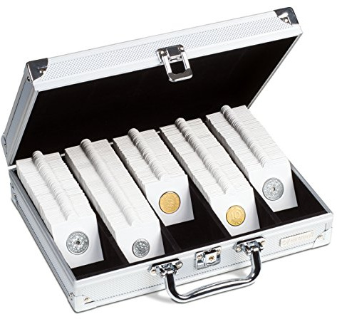 Leuchtturm 347829 Coin case with 5 rows for up to 650 coin frames or 150 Quadrum capsules, lockable, 292 x 238 x 74 mm