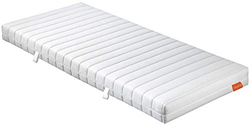 sleepling 190134 Federkernmatratze Basic 60 | Taschenfederkern Matratze | 7-Zonen Punktoflex | Härtegrad 3 | Made in EU | Wendegriffe | Ökotex | 95 Grad Kochfest | 90 x 200 x 16 cm, weiß