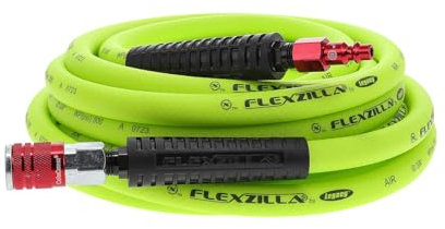 Flexzilla HFZ3825YW2-D Flexzilla-HFZ3825YW2-25FT Air Hose with ColorConnex Industrial Type D 25 ft, Heavy Duty, Lightweight, Hybrid, ZillaGreen-HFZ3825YW2-D, Plug & Coupler, 3/8 (inches) x 25' (feet)