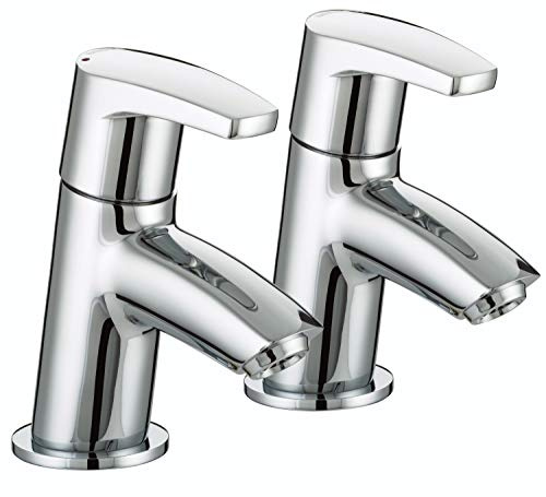 Bristan Orta Bathroom Taps, chrome pillar bath taps | OR 3/4 C, Modern design, Matching bathroom sink taps available, Lifetime Cover