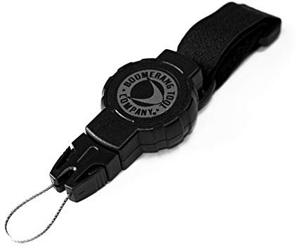 Boomerang Tool Company Unisex Boomerang Small Scuba Gear Retractor mit Klettverschluss und 61 cm Schnur, 113 g Rückzug, für Messgeräte, Taschenlampen, Kameras und mehr, schwarz, 113 g