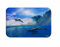 A.Monamour Badematten Badteppiche Badvorleger Blauen Ozean Meer Nautischen Thema Delphin Surfen Auf Wellen Blauen Himmel Flanell Gummi-Backing Bad Teppiche Boden Matten Für Bad Zubehör