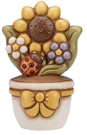 THUN - Vasetto Soprammobile con Girasole - Living, Arredare la casa - Idea Regalo - Ceramica - h 25 cm - Formato Grande