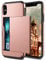 Coolden for iPhone XS Max Case Wallet Cover Armor Shockproof Heavy Duty Protective Hard PC Back Soft TPU Bumper Card Holder Slot Wallet Cases Cover for iPhone XS Max Phone Case (Rose Gold)