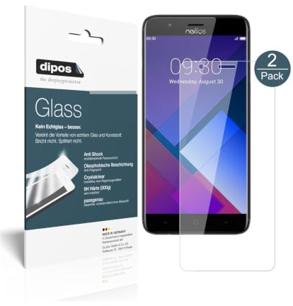dipos 2x Displayschutzfolie 9H klar für TP-Link Neffos P1 | Bricht und splittert nicht, kein Echtglas, Anti-Shock, passt perfekt, kratzfest, blasenfrei, hüllenfreundlich, selbstklebend