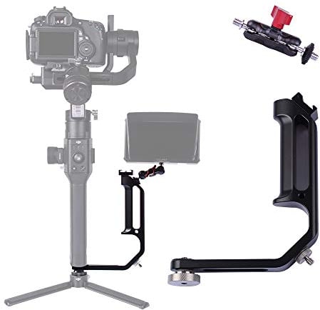 DF DIGITALFOTO Gimbal Accessories Handle Grip Nuevo L Soporte para Montaje Monitor, Compatible con dji Ronin S/ZHIYUN Crane 2/MOZA Air 2/FEIYU Casi Todo el Gimbal con Orificio de Tornillo de 1/4 Pulg