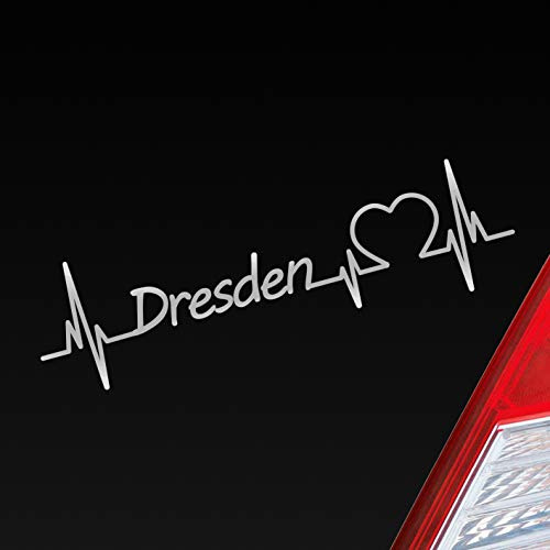 Hellweg Druckerei Auto Aufkleber Dresden Herz Puls Stadt City Liebe Love ca. 19 x 5 cm