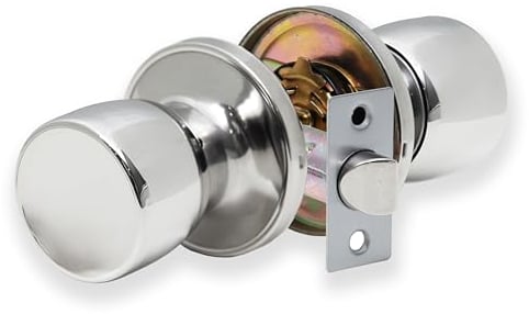 XFORT Tulip Passage Knob Set Polished Chrome, Door Knob for Internal Wooden Doors
