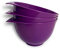 WePrep Mixing Bowl with spout and Handle | Purple Set of 3 | Beautifully Bright Coloured Bowl Set | Compact, Stackable & Ergonomically Designed | Proudly Made in The UK
