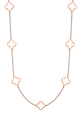 Heideman Halskette Elara Damen - aus hochwertigem Edelstahl - gold silber rosegold farbend - Kette mit Kleeblatt Ornamenten für Frauen - 80cm lang mit Verlängerungskettchen