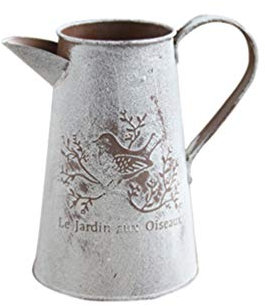Pichet En Métal Galvanisé Porte-plante De Jardin Vase Cruche Galvanisé Seau En Métal Vase à Fleurs De Ferme Vase à Fleurs Séchées Vase Pichet En Métal Arrosoir Pot à Lait Fer Forgé