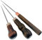 Ahle Werkzeug Holz Leder Handwerk Ahle Leder Nähen Werkzeuge Ahle Werkzeug Nähen Ahle mit Holzgriff Awl Tool Locher Holzgriff Ahle Werkzeug Set für Leder Segeltuch Tasche Schwerer Stoff 3 Stück