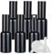 ZEOABSY Pack of 6, 30ml Glossy Black Glass Perfume Spray Bottles with Sprayer, 30 ml Refillable Empty Fine Mist Travel Atomiser Sprayers, Ideal for Makeup Care Household Cleaning + 1 x Funnel