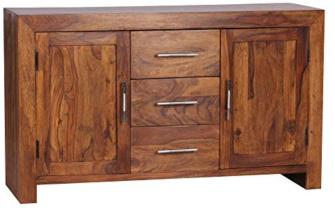 KADIMA DESIGN Sheesham Massiv Sideboard Wood 118,5 x 40 cm Anrichte Kommode Massivholz