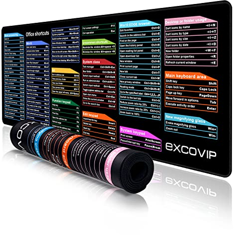 EXCOVIP Tapis de Souris XXL, Tapis de Bureau d'Ordinateur Étendu avec Bords Cousus pour Les Joueurs, La Maison (31,5 x 11,8 inch) 9124