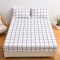 Spannbettlaken 140x200 Weiß Schwarz Karo Muster Bettlaken Jersey Microfaser Karierte Spannbetttuch für Boxspringbett 140x200cm Hochwertiges Spannbetttücher für Hohe Matratze bis 25-30 cm
