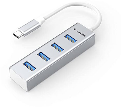 LENTION USB C Hub, 4 USB-3.0-Anschlüsse, Multiport-Adapter USB C für 2024-2016 MacBook Pro 13/14/15/16 M1-M4, Mac Air & Surface, iPad Pro, Chromebook, Stable Driver Certified (CB-C22s)