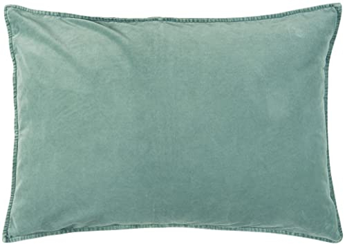 Ib Laursen Kissenhülle Dekokissen Zierkissen Sofakissen Kissenbezug Velours green mist 72x52, Samt