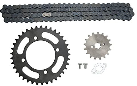 Kit de chaîne et pignon 420, chaîne 420 155 mm 37T avant et 420 73 mm 17T kit de pignon d'entraînement arrière, kit de pignon de chaîne pour Dirt Mini Bikes ATV, compatible