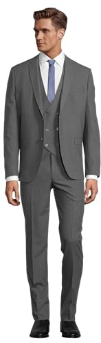 Steffen Klein Herren Anzug - Dreiteiler - Slim Fit - Business Anzug mit Weste - Elastischer Komfort