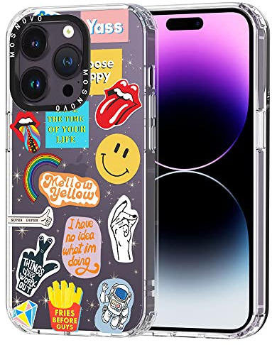 MOSNOVO für iPhone 14 Pro Hülle – Durchsichtige, schlanke, stoßfeste TPU+PC-Handyhülle, [6,6 Fuß Fallschutz/Anti-Abziehen] - Popkultur