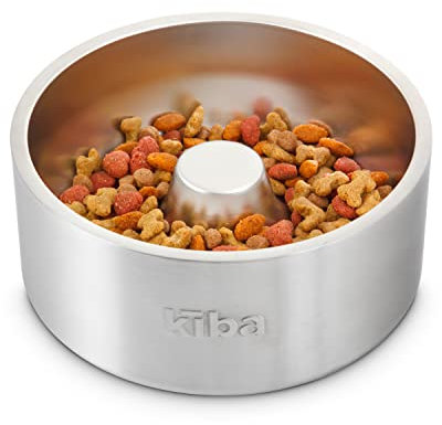Kiba Pet Supply Ozark - Superior 304 Stainless Steel Dog Bowl - Ultra Premium, Food Grade, Non-Slip, Rust Resistant - Perfect for Medium to Large Breeds - 64oz