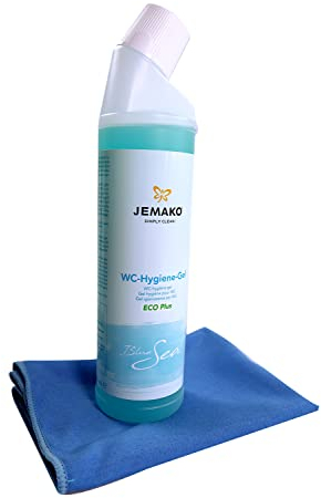 Jemako Set - WC-Hygiene-Gel Blue Sea ECO Plus 750 ml – K7plus l Profi-Microfasertuch“ (40 x 40 cm).