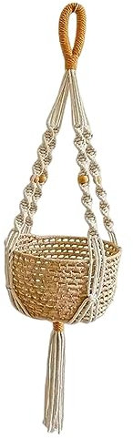 perfk Planta macramé Percha Decorativa Maceta Titular Pared Maceta Planta Estante Interior Colgante Maceta Cesta para Techo Oficina Porche decoración del, Estilo b